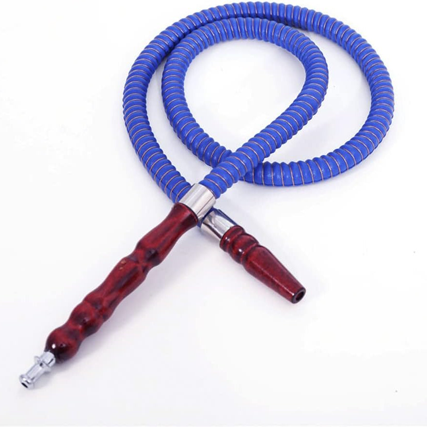 Haihaz Premium Blue Silicone Shisha Hose 1m with Nozzle Adapter